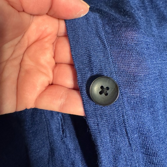 Ann Taylor Women’s Navy Button Front Cardigan Sweater Size M - Picture 5 of 5